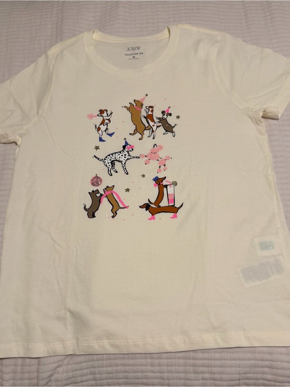 J. Crew Party Dogs Print Size M 💯% Cotton - Picture 4 of 10